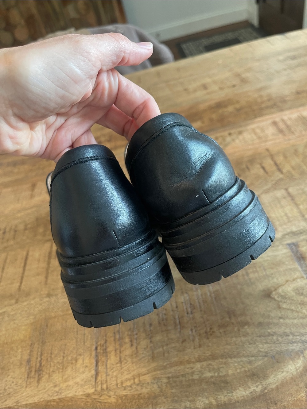 Miz Mooz Legend Loafer 39 Black Platform Chunky 8.5-9 - Picture 6 of 11